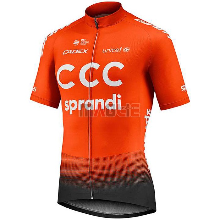 Maglia CCC Team Manica Corta 2020 Arancione Nero